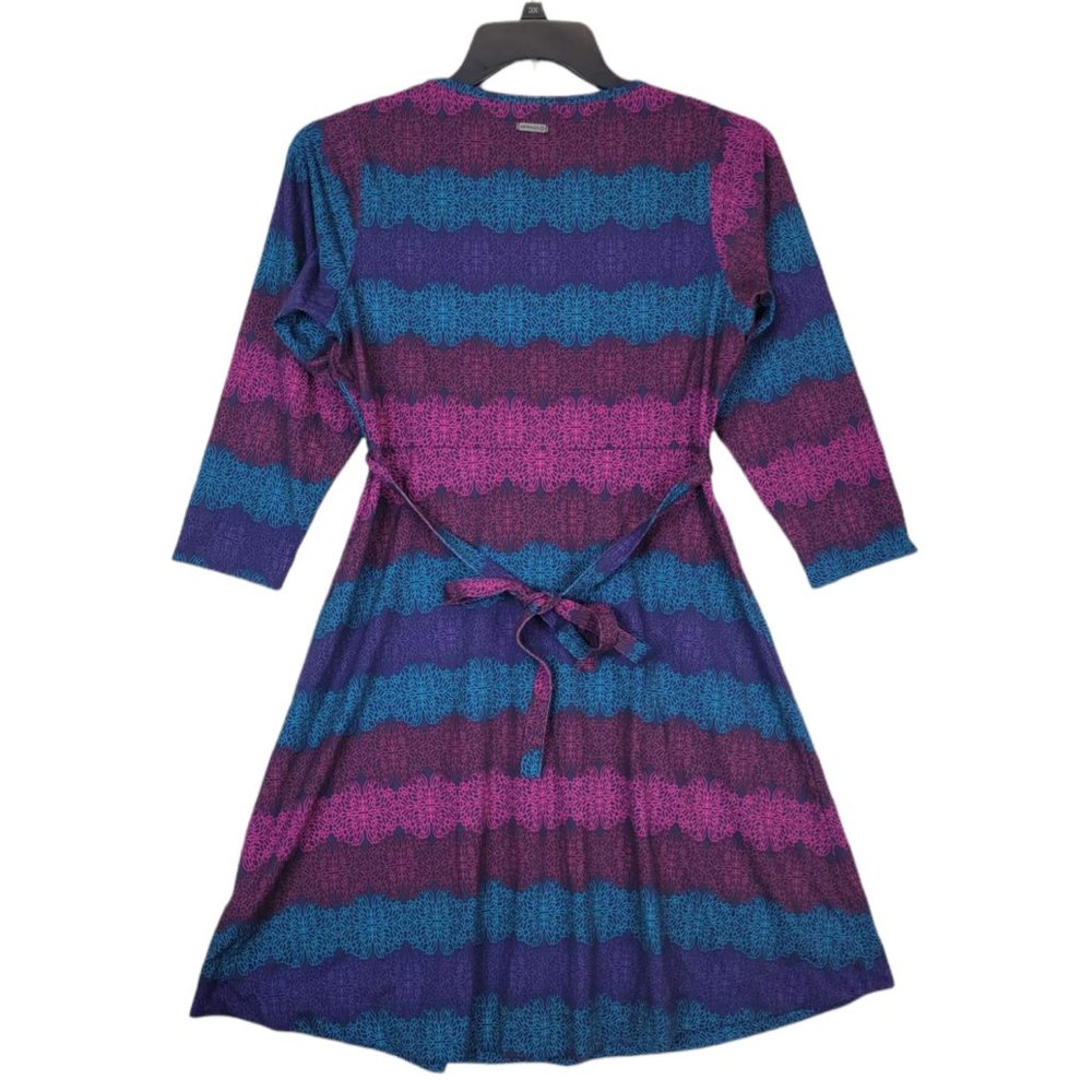 MERRELL Women Multicolor Formal Long Sleeves Shift Trapeze Stretch Dress Medium - Picture 8 of 11
